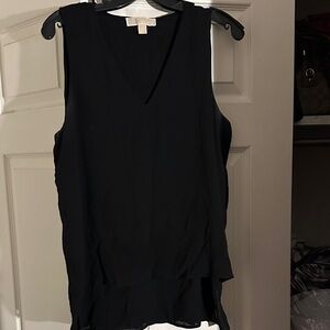 Michael Kors Black V-Neck Sleeveless Blouse